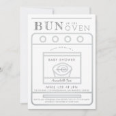 Bun in het Oven Grey Baby shower Kaart (Voorkant)