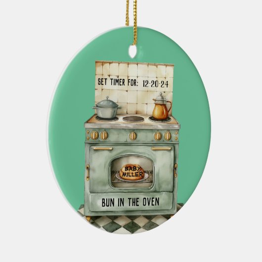 Bun in het Oven Ornament Gepersonaliseerd (Rechts)
