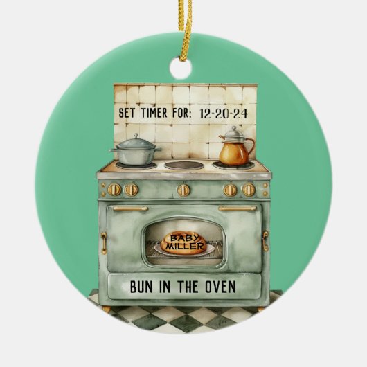 Bun in het Oven Ornament Gepersonaliseerd (Voorkant)