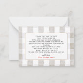 Bun in het ovengebak Baby shower Dank u Notitiekaartje (Achterkant)