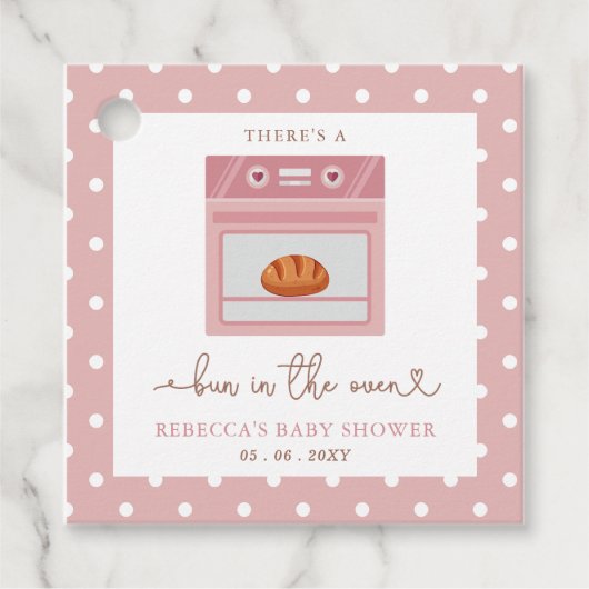 Bun in het ovenroze baby meisje Baby shower Bedankjes Labels (Voorkant)