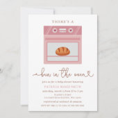 Bun in het ovenroze baby meisje Baby shower Kaart (Voorkant)