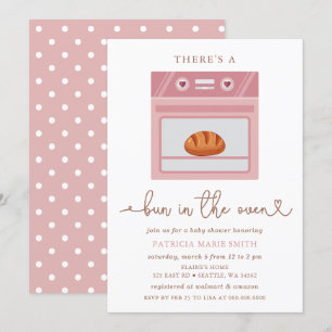 Bun in het ovenroze baby meisje Baby shower Kaart