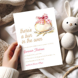 Bun in het ovenroze Gingham Bow Baby shower Kaart