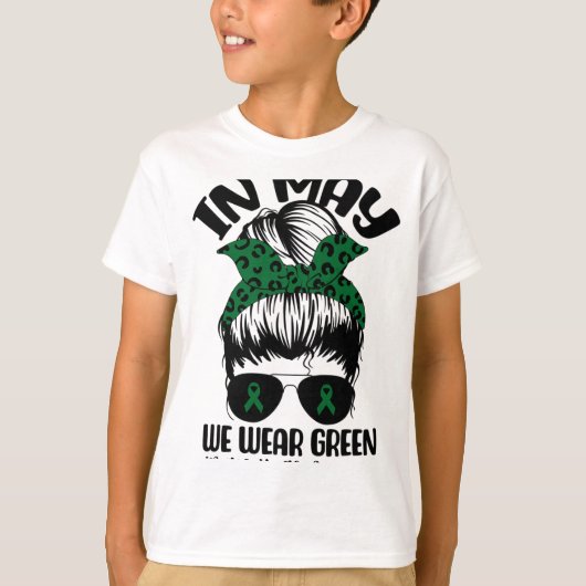 BUN In mei Draag we Green Mental Health Awareness  T-shirt (Voorkant)