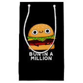 Bun in Million Funny Burger Pun Dark BG Klein Cadeauzakje (Voorkant)
