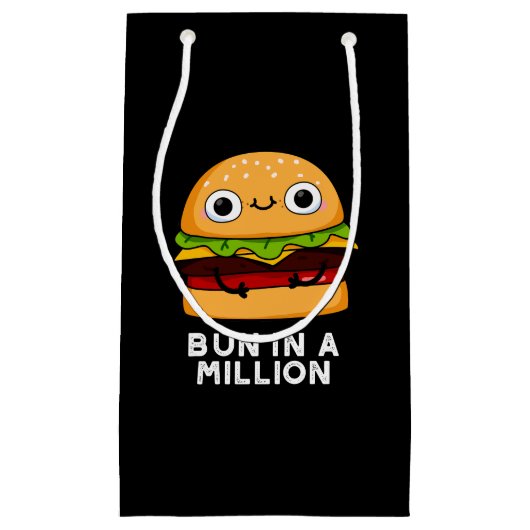Bun in Million Funny Burger Pun Dark BG Klein Cadeauzakje (Voorkant)