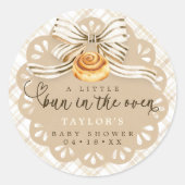 Bun in Oven Baby Shower Favor Sticker Neutral (Voorkant)