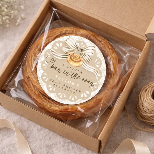 Bun in Oven Baby Shower Favor Sticker Neutral