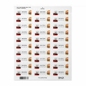 Bun in Oven BBQ Burger Grill Baby shower Adres Etiket (Full Sheet)