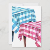 Bun in Oven Burger op Grill BBQ Genderonthulling Kaart (Achterkant)