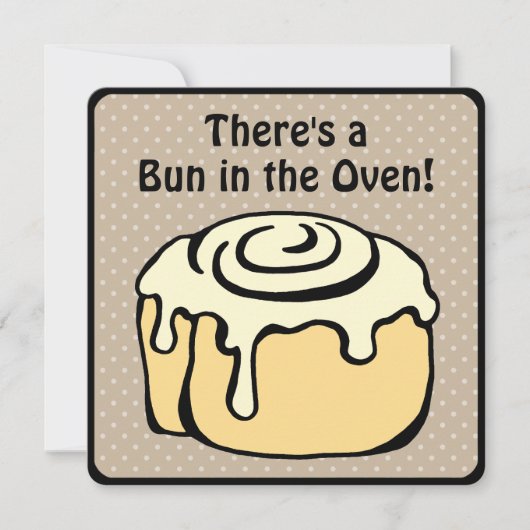 Bun in Oven Cute Modern Baby shower Invitation Kaart (Voorkant)