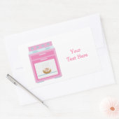 Bun In Oven (roze aanpasbaar) Rechthoekige Sticker (Envelop)