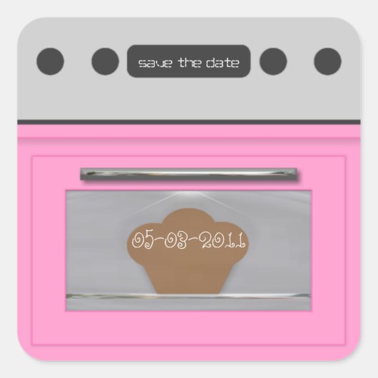 Bun in ovenoven sticker-lichtroze vierkante sticker (Voorkant)