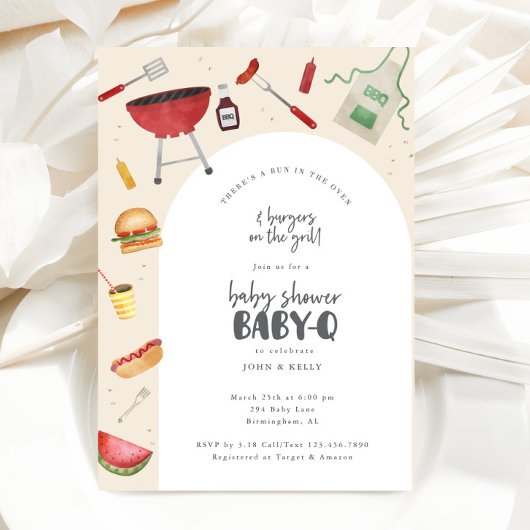 Bun in the Oven Baby shower BabyQ Invitation Kaart