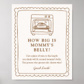 Bun in the Oven Baby Shower Belly Sign Poster (Voorkant)