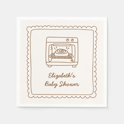 Bun in the Oven Baby Shower Napkin Servet (Voorkant)