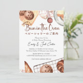 Bun in the Oven Baby Shower Rustic Bakery Baking Kaart (Staand voorkant)