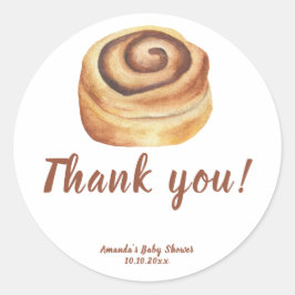 Bun in the oven Baby Shower Thank you Ronde Sticker