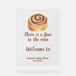 Bun in the oven Baby Shower Welcome Acryl Bord