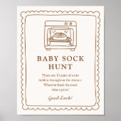 Bun in the Oven Baby Sock Hunt Sign Poster (Voorkant)