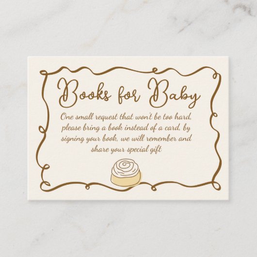 Bun in the oven baking baby shower book request informatiekaartje (Voorkant)