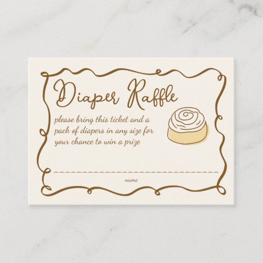 Bun in the oven baking baby shower diaper raffle informatiekaartje (Voorkant)