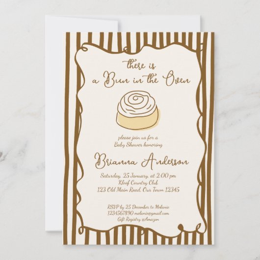 Bun in the oven baking baby shower kaart (Voorkant)