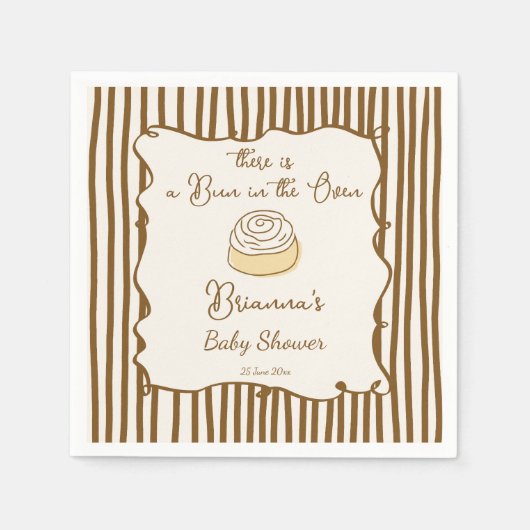 Bun in the oven baking baby shower monogrammed servet (Voorkant)