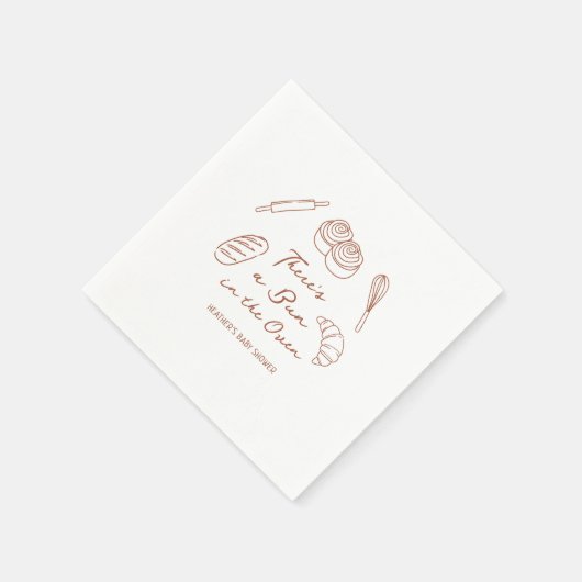 Bun in the Oven Bakkerij Brood Baby Shower Servet (Hoek)