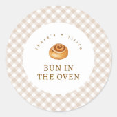 Bun In The Oven Cinnamon Roll Baby Shower  Ronde Sticker (Voorkant)