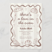 Bun In The Oven Gender Neutral Rustic Baby Shower Kaart (Voorkant)