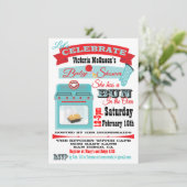 "Bun in the oven" Gender onthullen Baby shower uit Kaart (Staand voorkant)