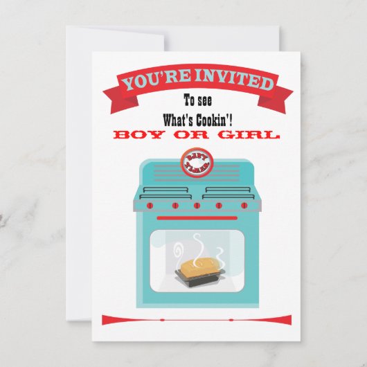 "Bun in the oven" Gender onthullen Baby shower uit Kaart (Achterkant)