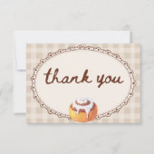 Bun in the Oven Gingham Bakery Baby Shower  Bedankkaart (Voorkant)