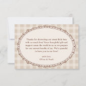 Bun in the Oven Gingham Bakery Baby Shower  Bedankkaart (Achterkant)