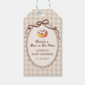 Bun in the Oven Gingham Bakery Baby Shower Favor Cadeaulabel (Voorkant)