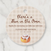 Bun in the Oven Gingham Bakery Baby Shower Gift Bedankjes Labels (Voorkant)