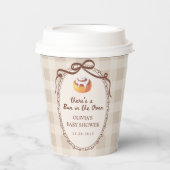 Bun in the Oven Gingham Bakery Baby Shower Papieren Bekers (Voorkant)