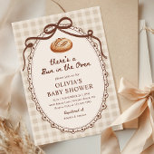 Bun in the Oven Gingham Sourdough Baby Shower Kaart