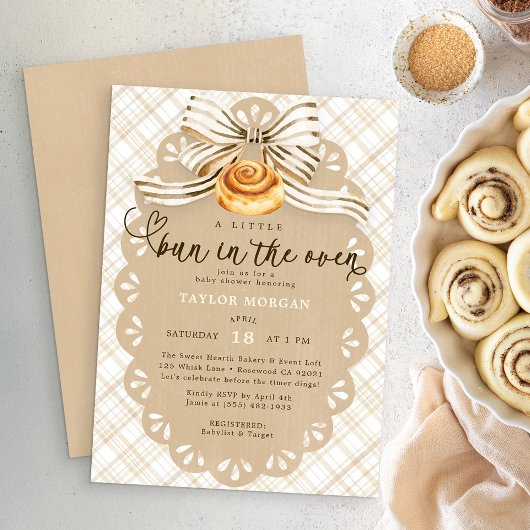 Bun in the Oven Neutral Bakery Baby Shower Kaart