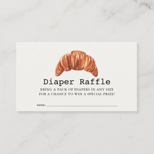 Bun in the Oven Pastries Diaper Raffle Ticket Informatiekaartje (Voorkant)