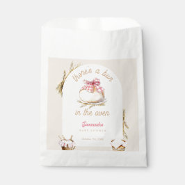 Bun In The Oven Pink Gingham Bow Baby Shower Bedankzakje