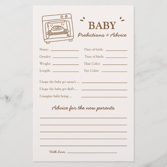 Bun in the Oven Predictions and Advice (Voorkant)