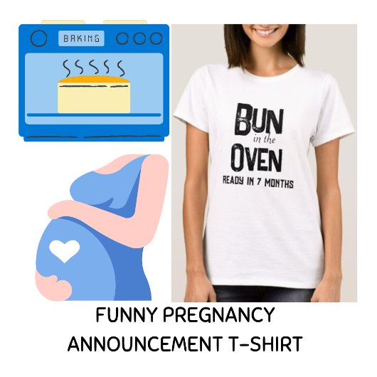 Bun in the Oven Ready in 7 maanden zwangerschap T-shirt