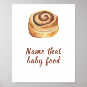 Bun kaneel baby shower Baby voedsel spel Poster