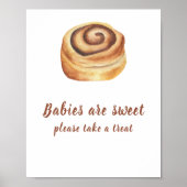Bun kaneel baby shower Baby's zijn lief Poster (Voorkant)