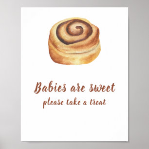 Bun kaneel baby shower Baby's zijn lief Poster