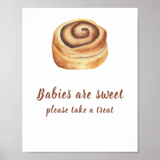 Bun kaneel baby shower Baby's zijn lief Poster (Voorkant)