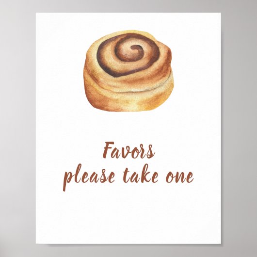 Bun kaneel baby shower gunsten poster (Voorkant)